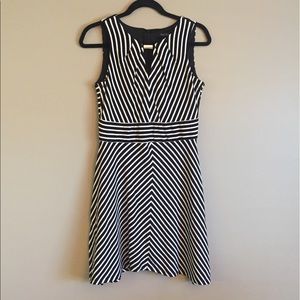 White House Black Market B&W stripped dress.